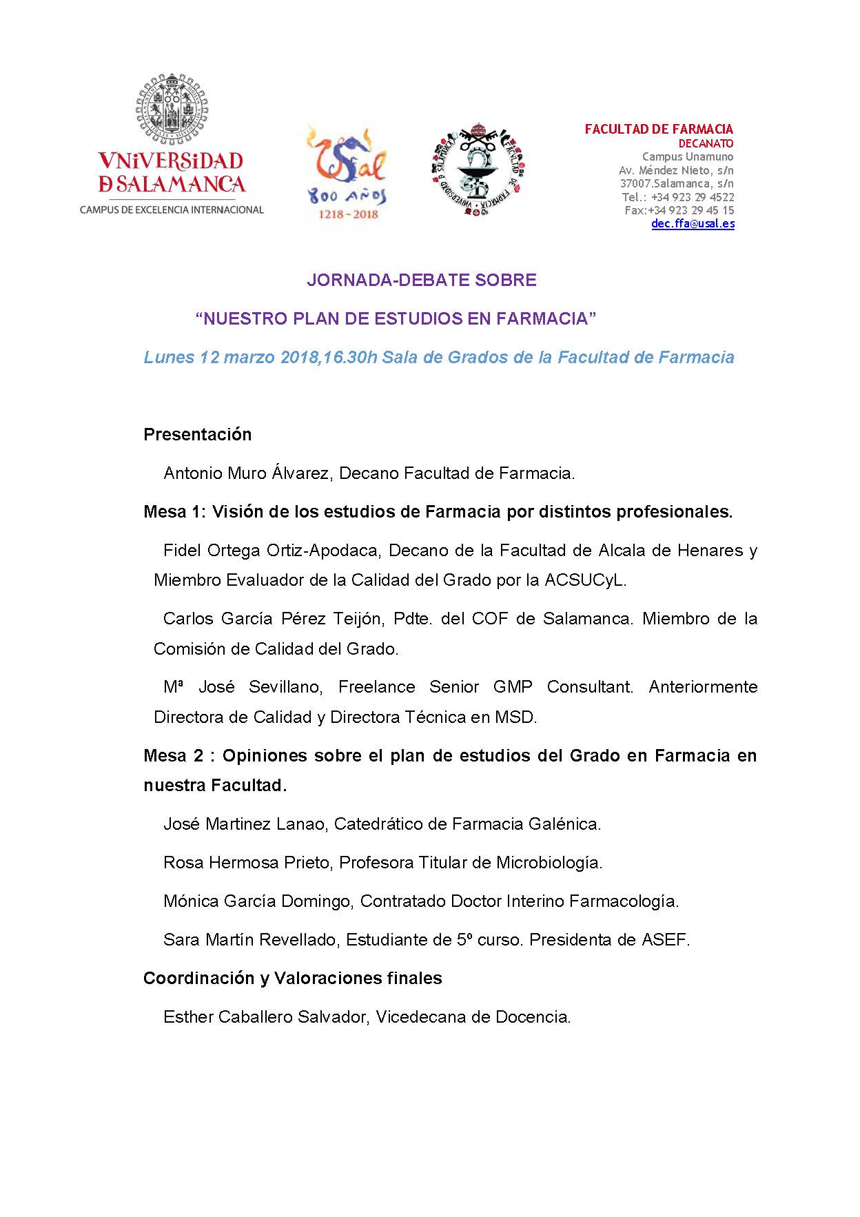 Jornada Plan de estudios 2018
